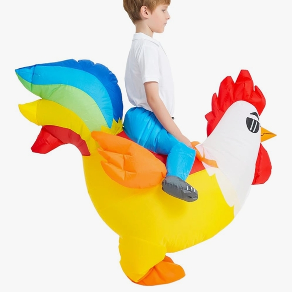Inflatable Chicken Rider Costume - Picture 2 of 5